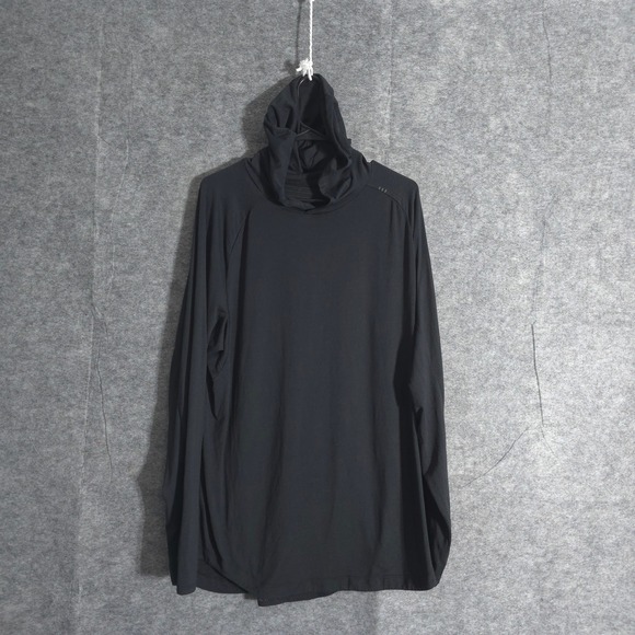 Lululemon Mens Hoodie Long Sleeve Layering Athletic Top Large Black Sports Solid - Picture 1 of 10